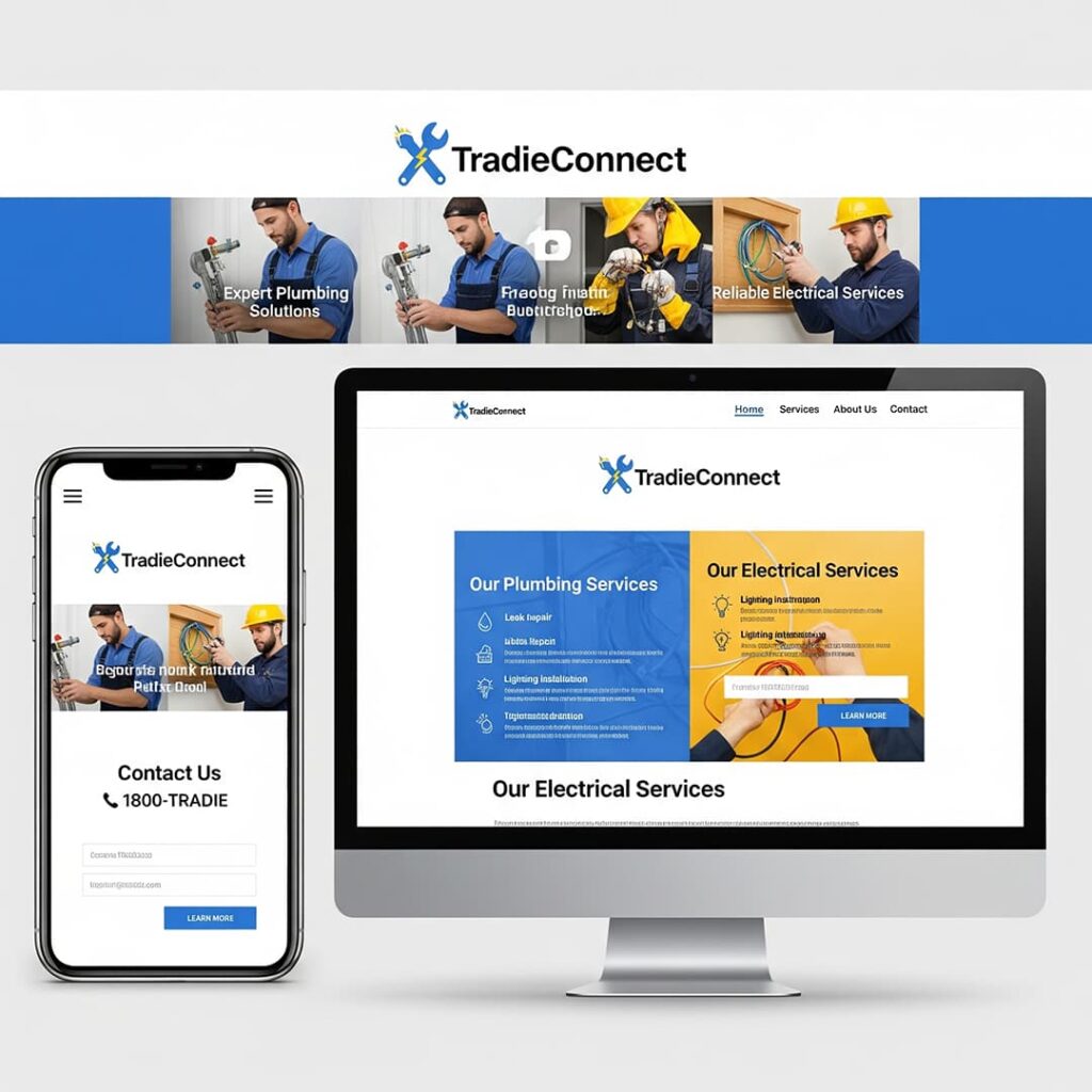Mobile-friendly website design for tradies in Australia.
